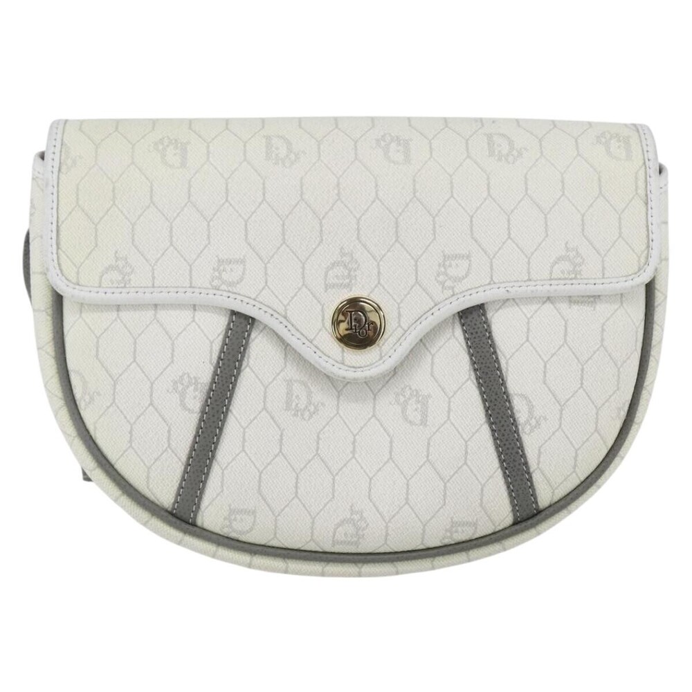 Christian Dior Vintage Honeycomb Flap Coated Canvas